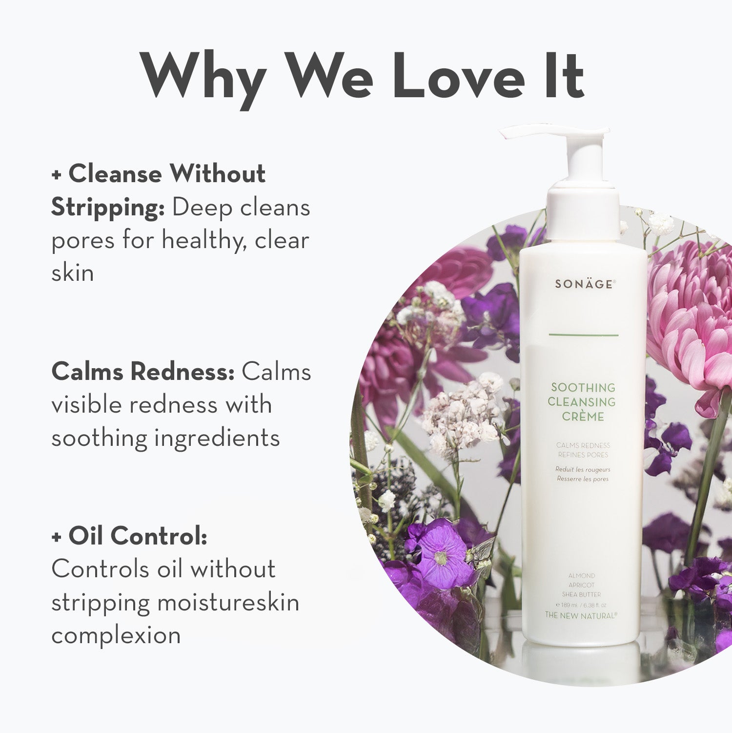 Soothing Cleansing Cream for Sensitive Skin - Gentle Face Wash & Makeup Remover - Hydrating & Nourishing Daily Skincare - Perfect for Morning & Night Routine