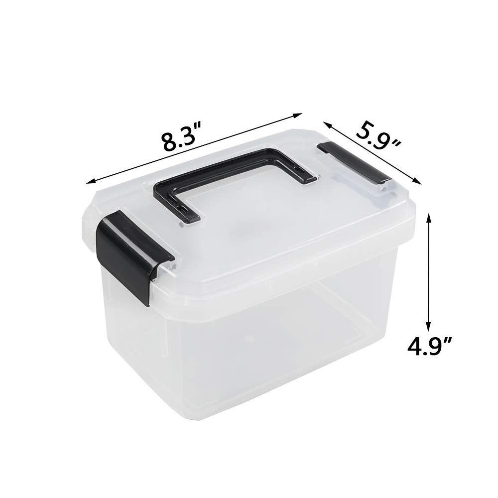2L Clear Mini Plastic Storage Boxes - 4-Pack Small Transparent Organizer Bins for Crafts, Jewelry, Office Supplies & Home Organization