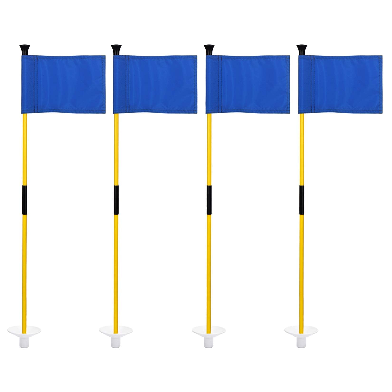KINGTOP 3ft Golf Flagstick Mini - 2-Section Design Putting Green Flag for Yard Practice | Golf Pin Flags Set (4-Pack) | Perfect for Backyard Putting Greens & Indoor Golf Training