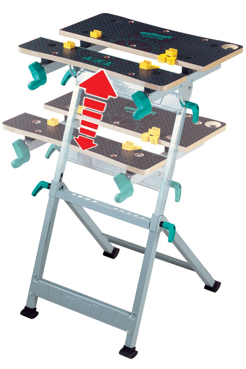 Wolfcraft Master 600 Adjustable Height Workbench & Clamping Table 6182000 - Perfect for Woodworking, DIY Projects & Garage Workshops