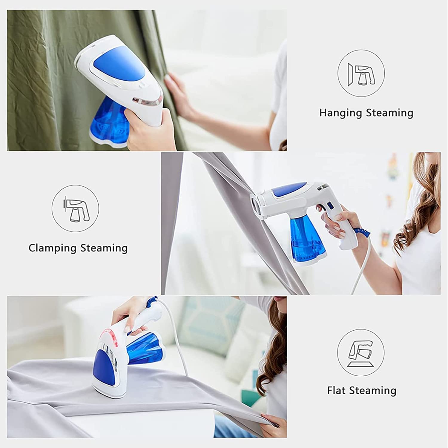 **Tekola 1600W Travel Garment Steamer - 250ml Large Water Tank, Fast Heat-Up, 3 Fabric Brushes & Wrinkle Remover - Perfect for Clothes, Suits, Dresses & Home/Office Use**