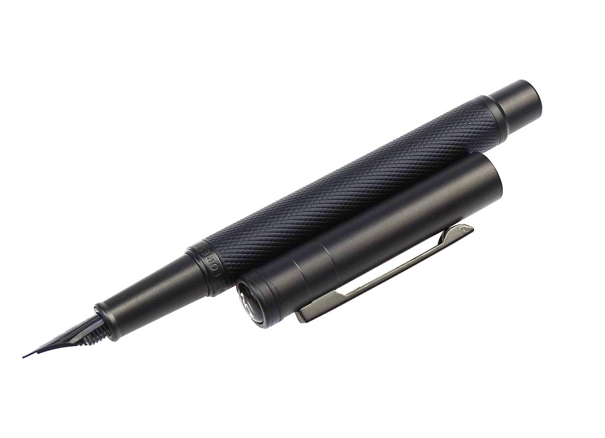 Premium Lanxivi Black Forest Fountain Pen - Extra Fine Nib Metal Writing Pen with Ink Converter & Leather Pen Pouch - Perfect for Calligraphy, Journaling & Professional Office Use
