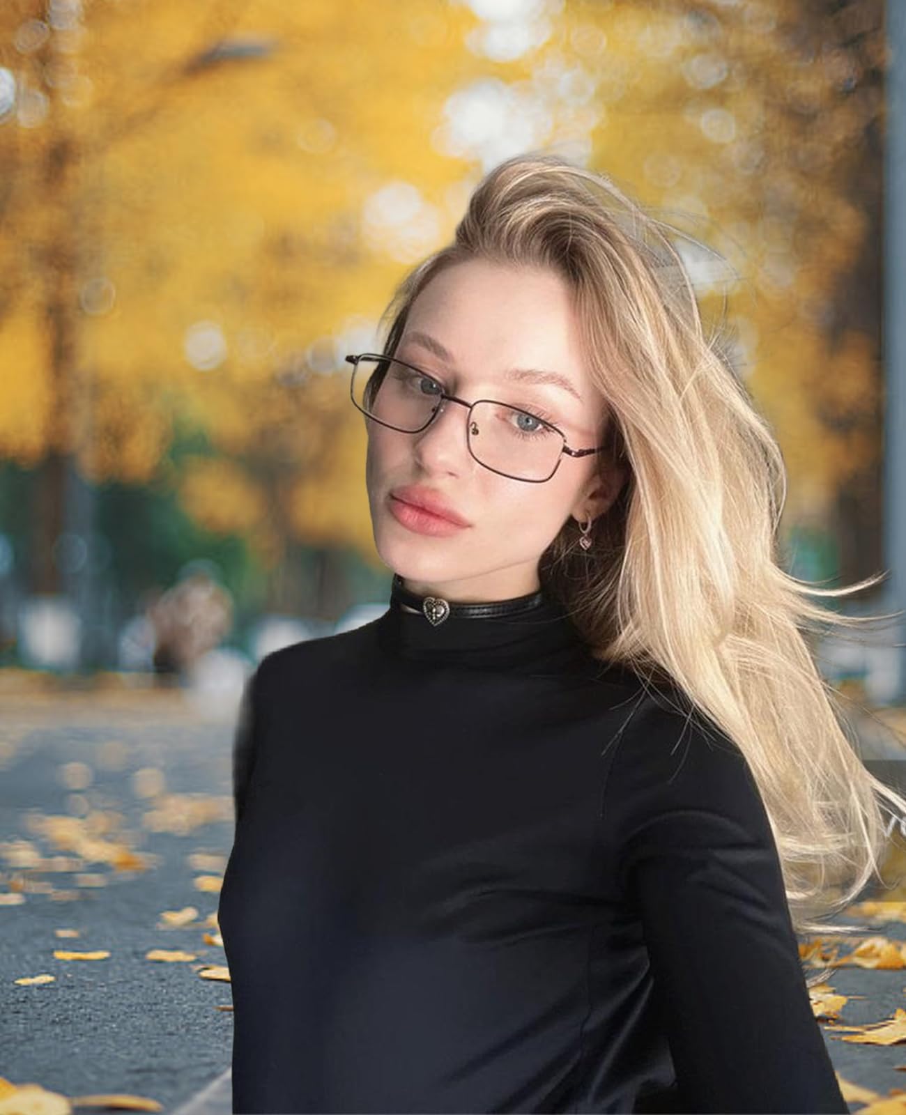 ADE WU Fashion Glasses for Women & Men - Y2K Retro Rectangle Blue Light Blocking Glasses in Gold, Silver & Black - Perfect for Office, Gaming & Screen Time Protection
