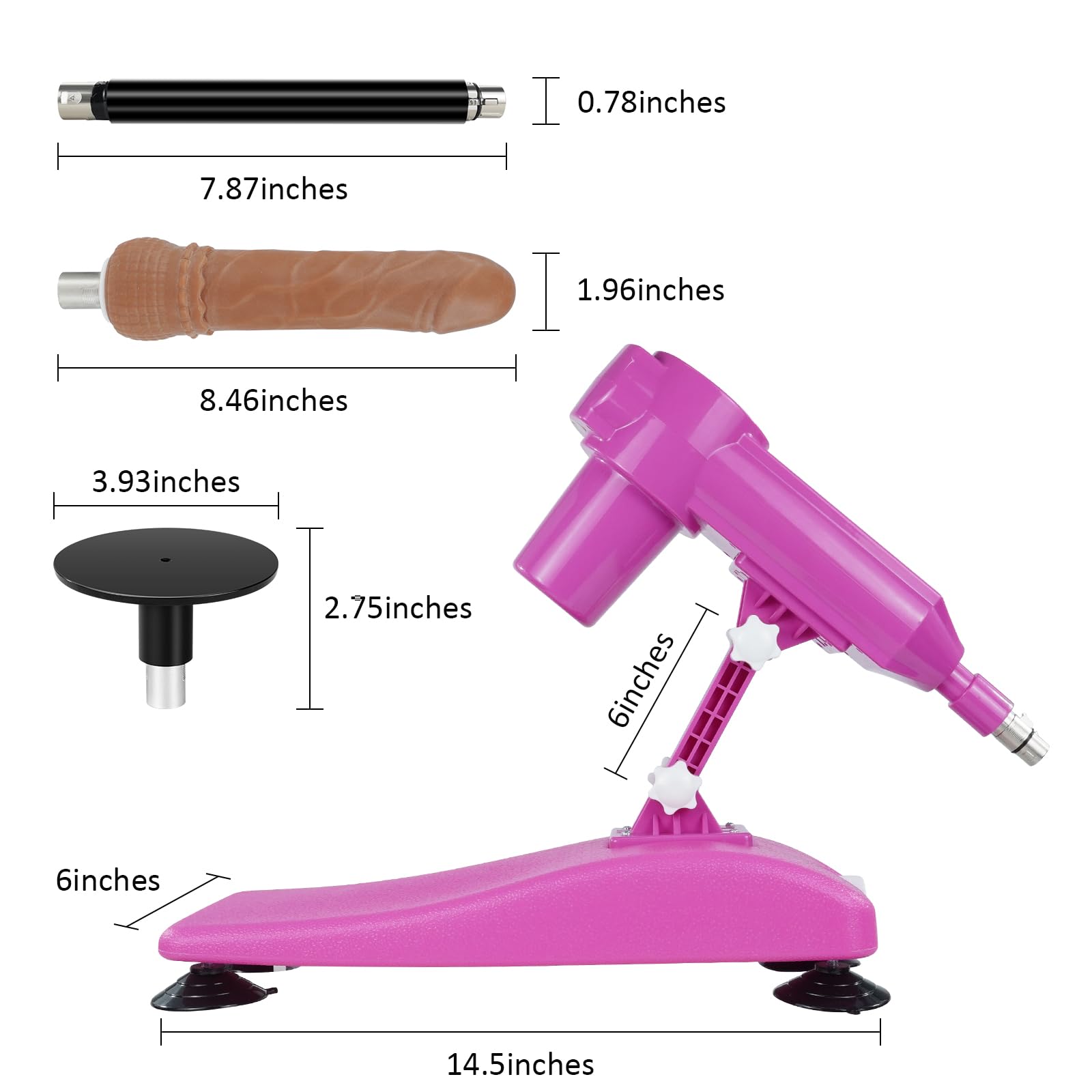 Automatic Thrusting Sex Machine with Dildo & Suction Cup - 2.6