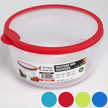 Airtight Food Storage Containers with Rubber-Sealed Lids - 7 Inch Round 1.9 Quart (4 Pack) - Perfect for Meal Prep, Leftovers & Pantry Organization