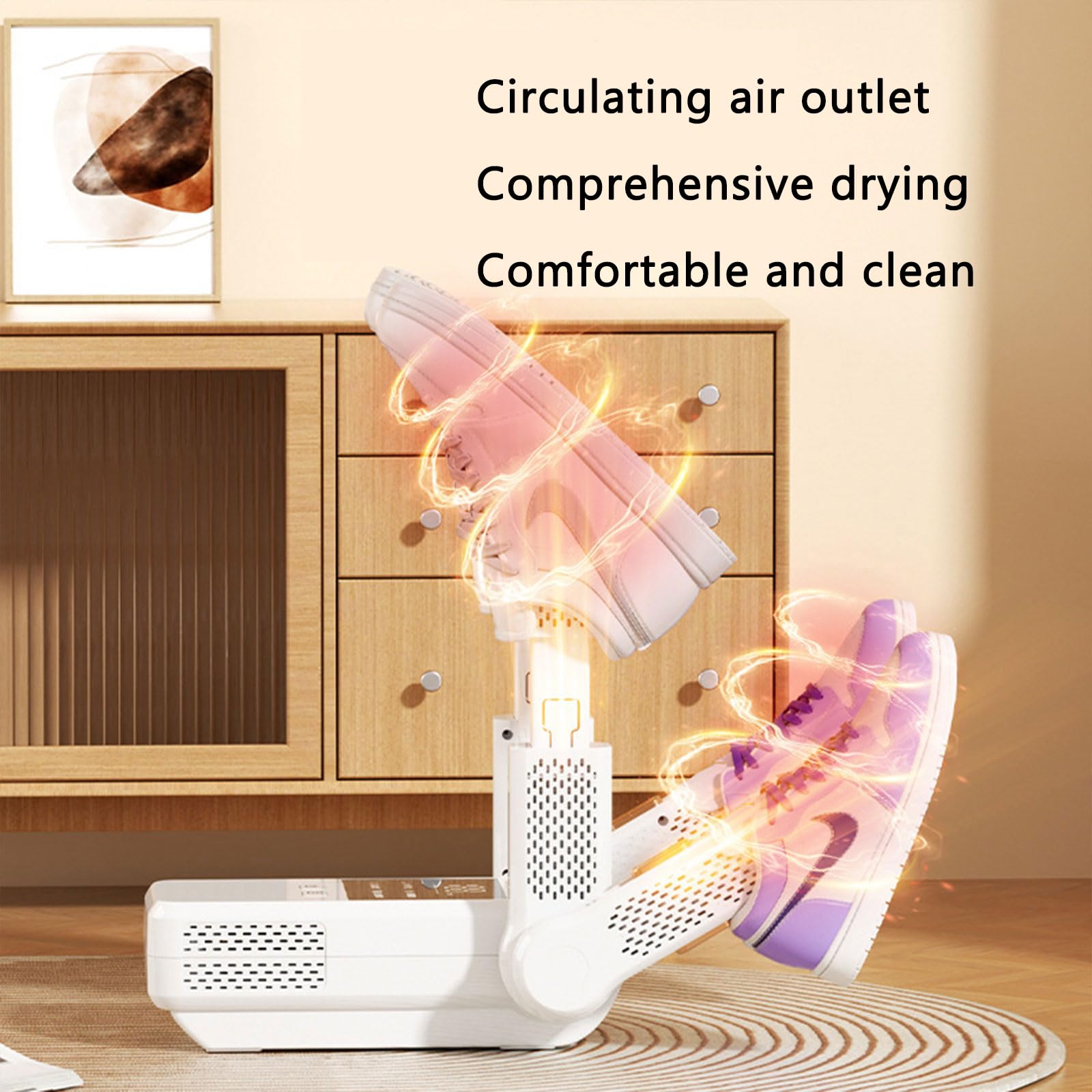 Electric Shoe Dryer & Boot Warmer with Deodorizer - Portable Fast Drying for Work Boots, Ski Boots, Gloves & Helmets - Includes Hair Dryer, Fan, Timer & Telescopic Rack - Perfect for Winter Sports, Hiking & Outdoor Activities