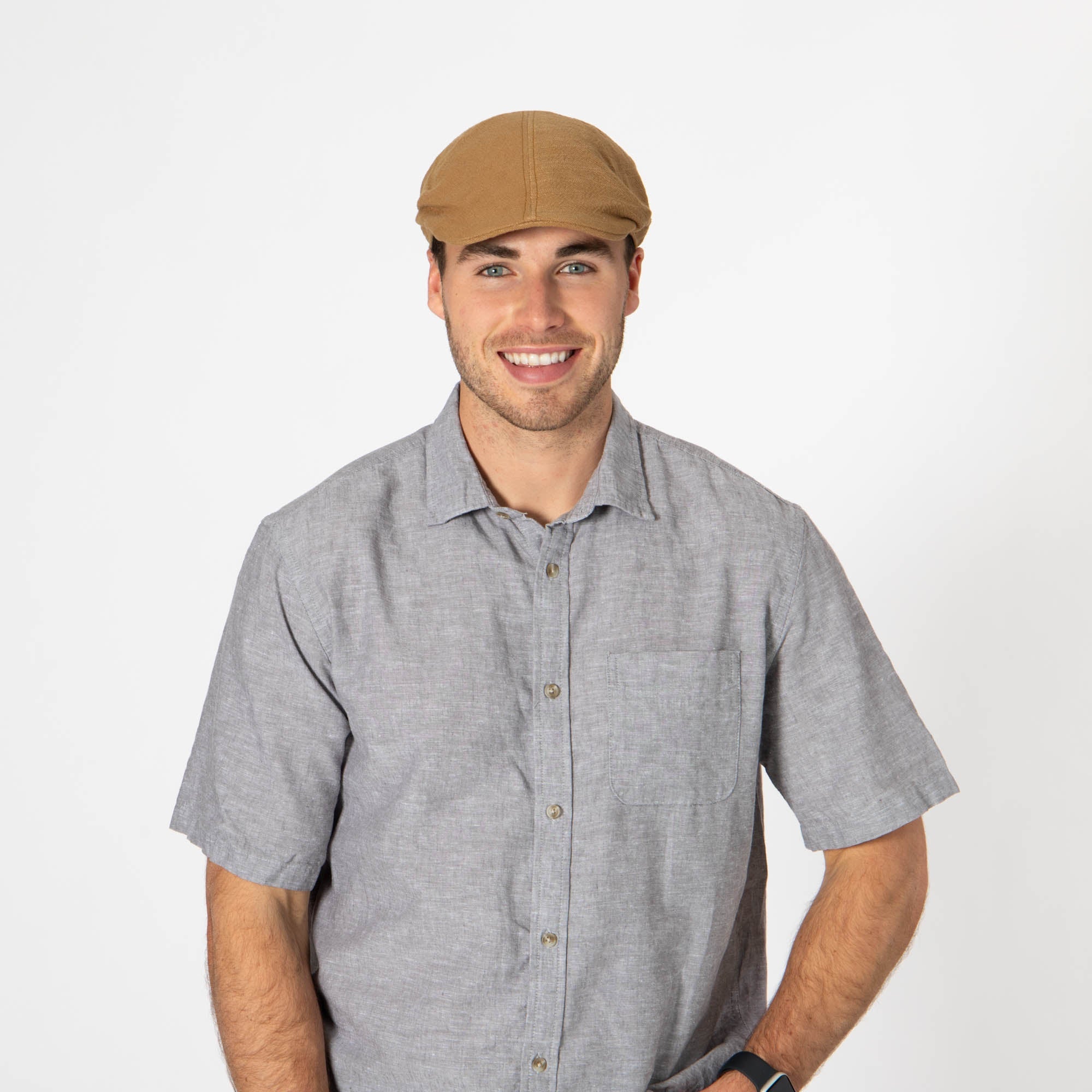 Men's Washed Cotton Twill Driver Cap - Vintage Style Flat Cap for Casual Wear, Outdoor Activities & Driving