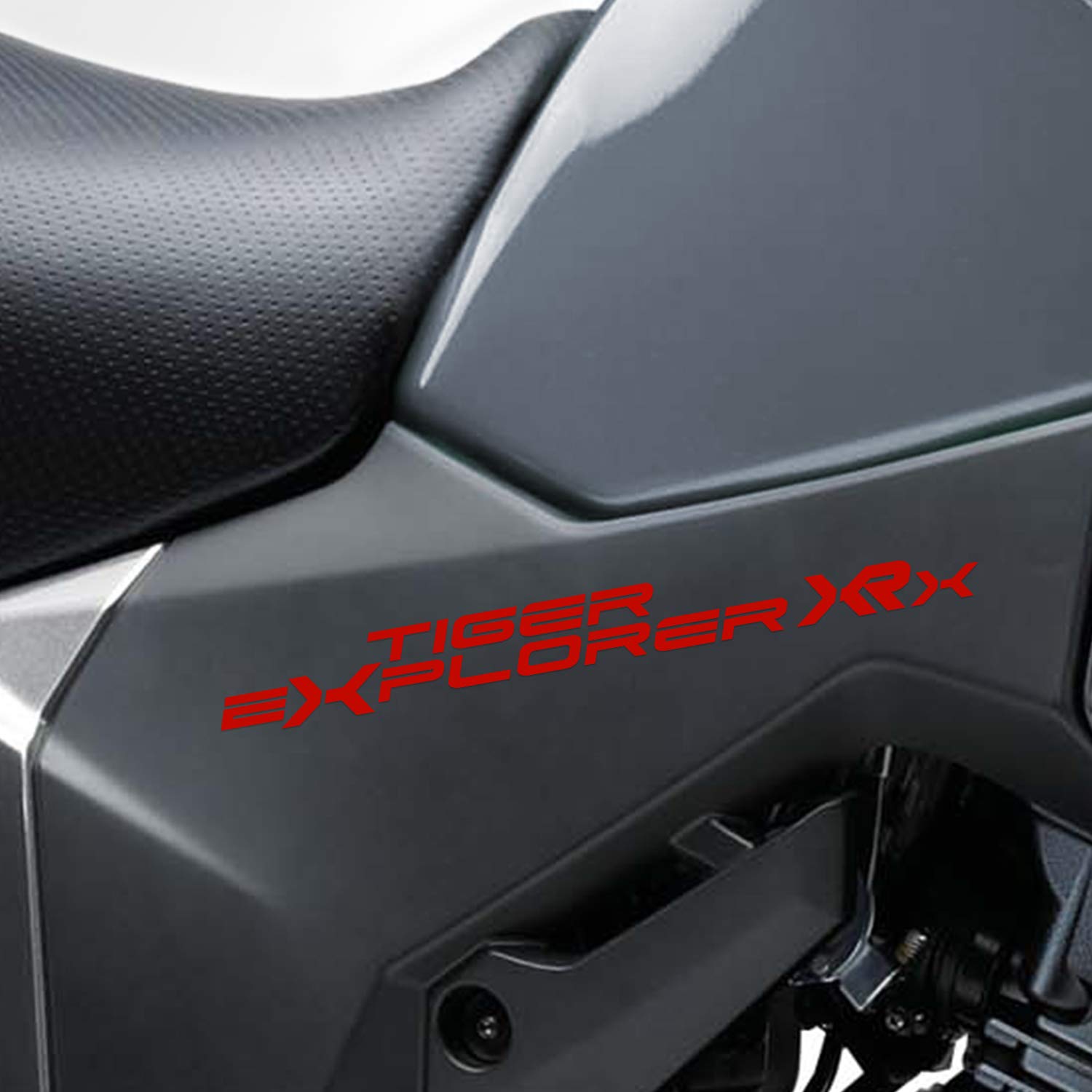 Reflective Red Motorcycle Stickers - Waterproof Vinyl Decals for Triumph Tiger Explorer XR X | Superbike & Stickman Design | Durable Adhesive for Helmets, Bikes & Gear