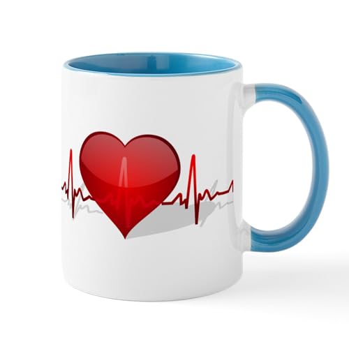 White/Blue Inside - Heart Beat Mug