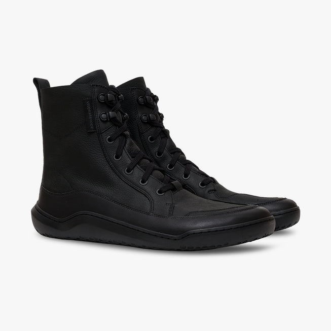 Vivobarefoot Men's Gobi Boot - Waterproof Leather Hiking Boots for Men | Obsidian Black | Barefoot Minimalist Shoes for Outdoor Adventures & Travel