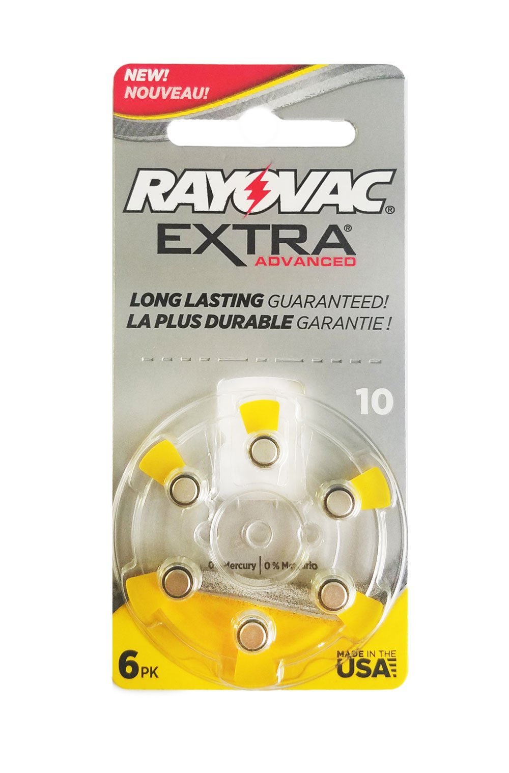 Rayovac Extra Mercury-Free Hearing Aid Batteries Size 10 - 60 Pack with Battery Holder Keychain Kit for Easy Storage & On-the-Go Use