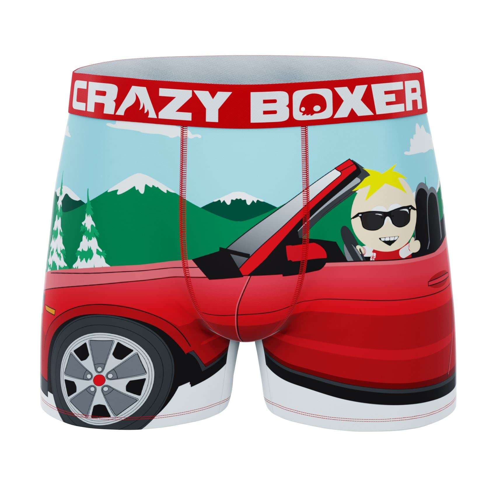 **CrazyBoxer Men's South Park Cartoon Boxer Briefs - Soft Cotton Underwear for Daily Wear & Lounge**    **Use Scenarios:** Perfect for everyday comfort, lounging at home, or as a fun gift for South Park fans.