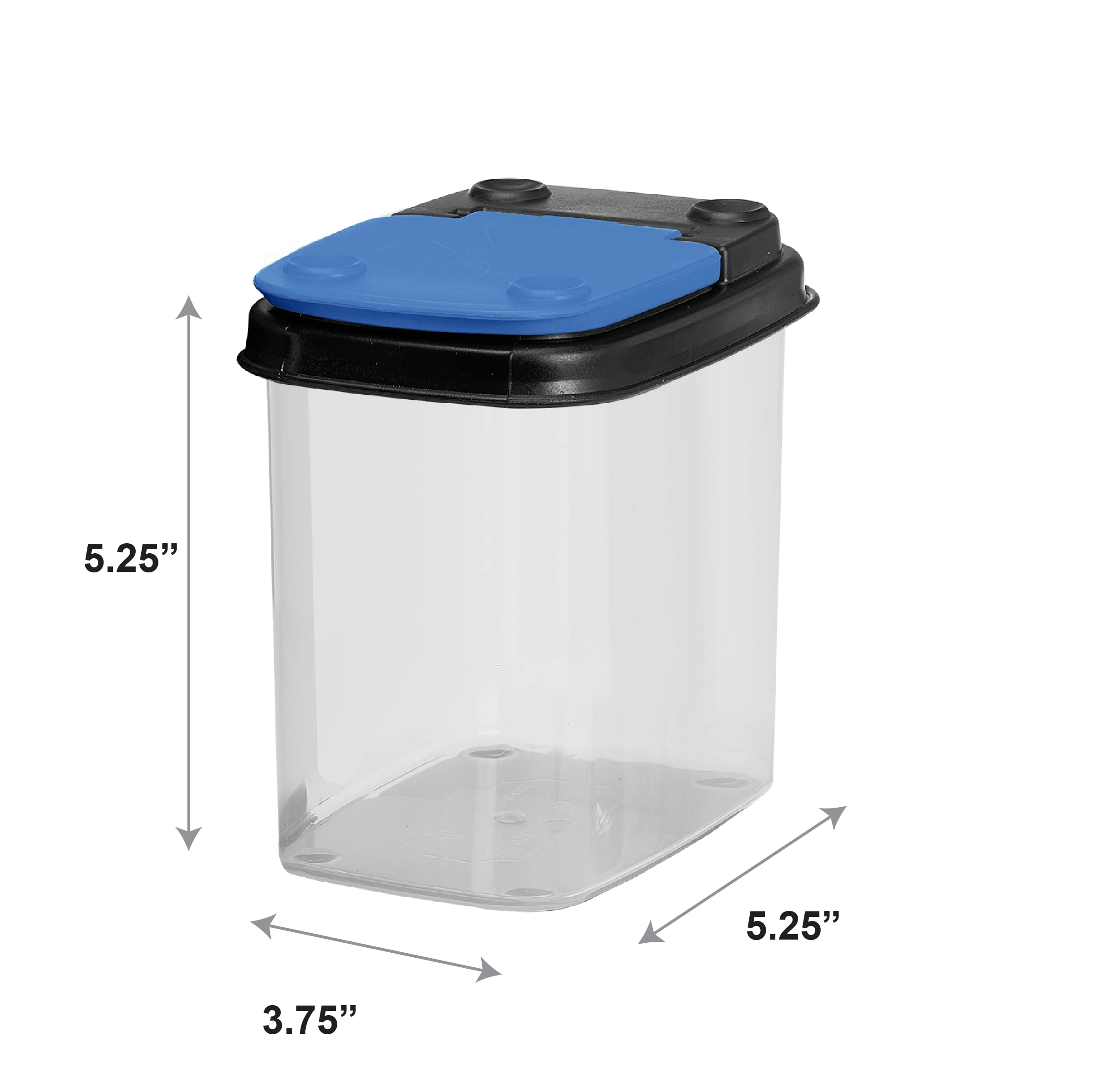 Buddeez 1 Quart Clear Stackable Hardware Storage Bins with Blue Lids - 8 Pack | Multi-Purpose Organizer for Nuts, Bolts, Screws & Small Parts | Perfect for Garage, Workshop & DIY Projects