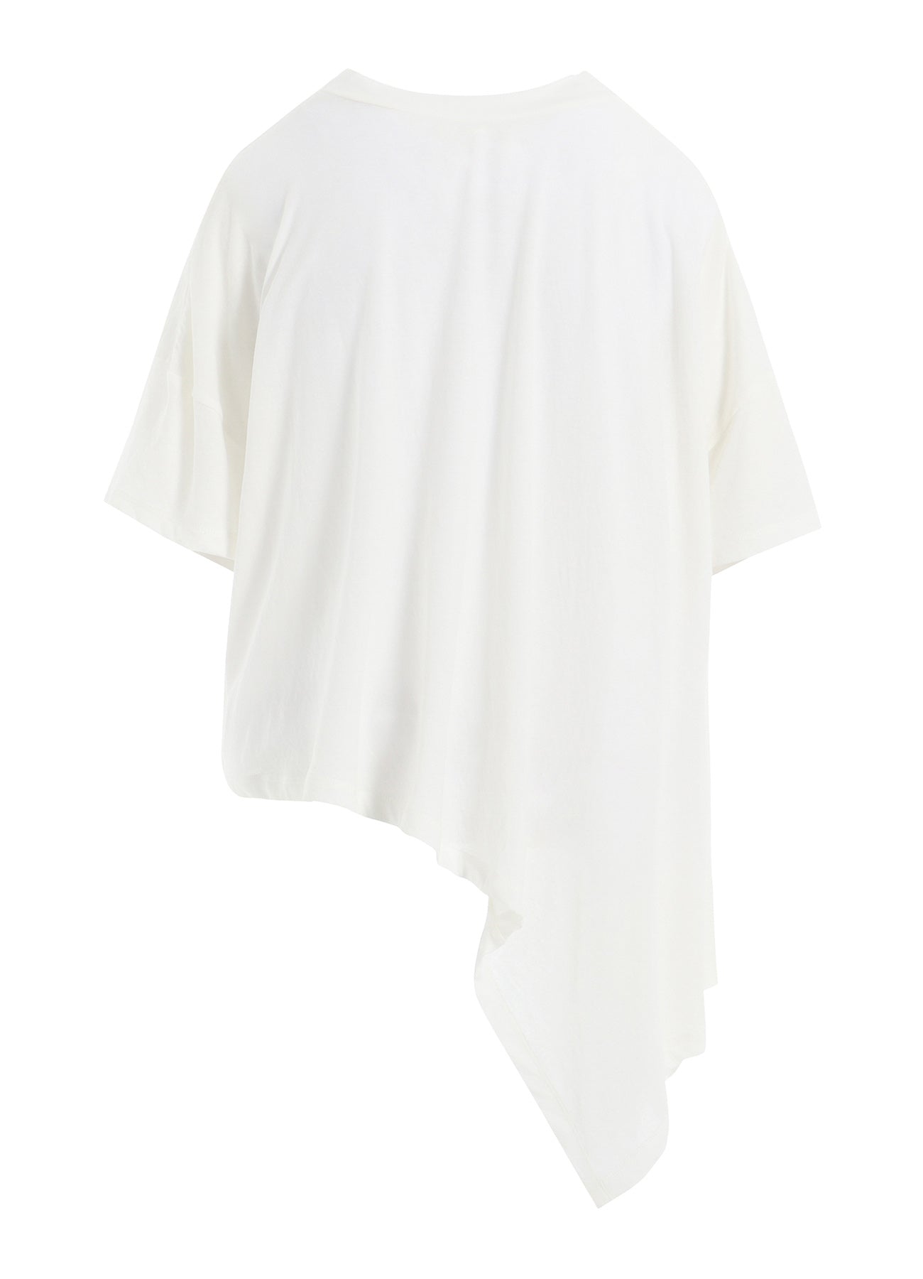 Asymmetrical Cropped Cotton Jersey Top - Women's Casual Short Sleeve Tee for Summer Outfits & Streetwear Fashion