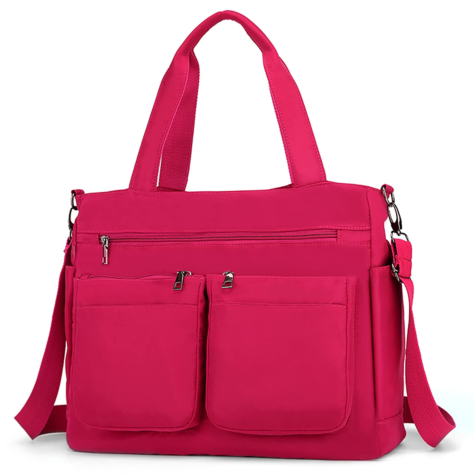 DIRRONA Women's Lightweight Nylon Crossbody Bag with Multiple Pockets - Stylish Shoulder Purse for Travel, School, Work & Daily Use (Red) | Perfect for Commuting, Shopping & Casual Outings