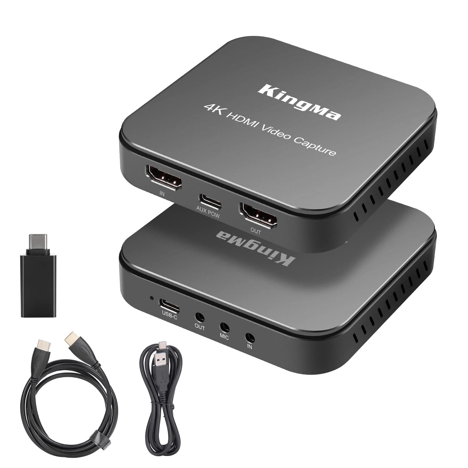 King Ma 4K HDMI to USB 3.0 Game Capture Card - HD Video Audio Recorder for Nintendo Switch, PS4, PS5, Xbox Series X|S - Perfect for Live Streaming on TikTok, YouTube & Game Recording