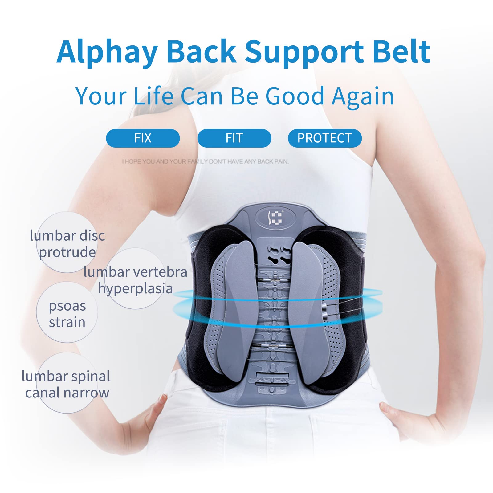 Back Brace for Pain Relief - Adjustable Lumbar Support Belt with Breathable Pad for Herniated Disc, Sciatica & Scoliosis - Lower Back Support for Work, Sports & Daily Activities