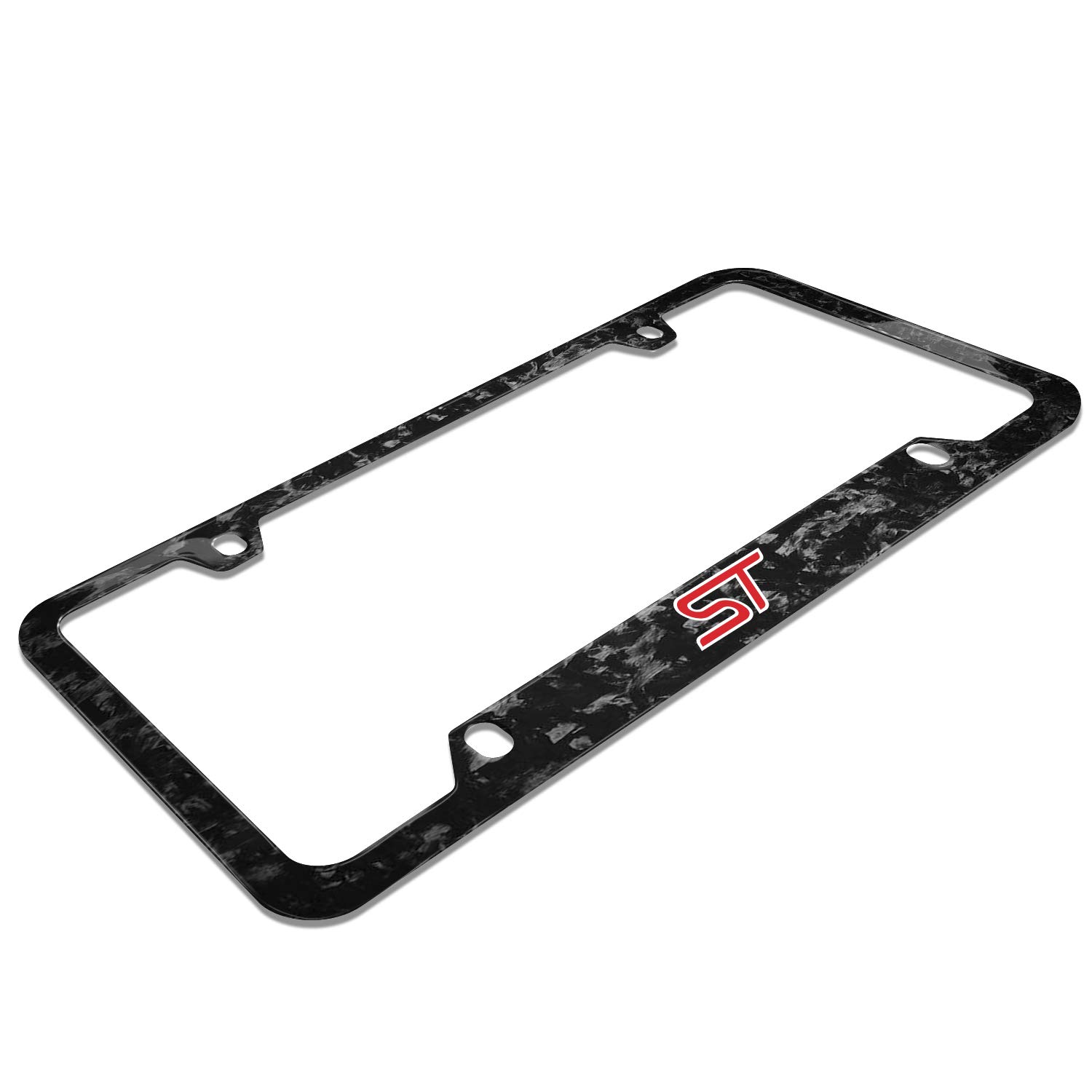 Ford Focus ST Real Black Forged Carbon Fiber License Plate Frame - Durable & Stylish Car Accessory for US 50 States - Perfect for Car Enthusiasts & Custom Vehicle Upgrades