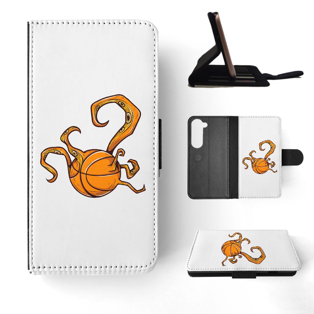Foxercases Basketball Tentacles Tennis Flip Wallet Phone Case for Samsung Galaxy S23 Ultra/S22/S21 - Durable Protective Cover with Card Slots for Sports & Outdoor Activities