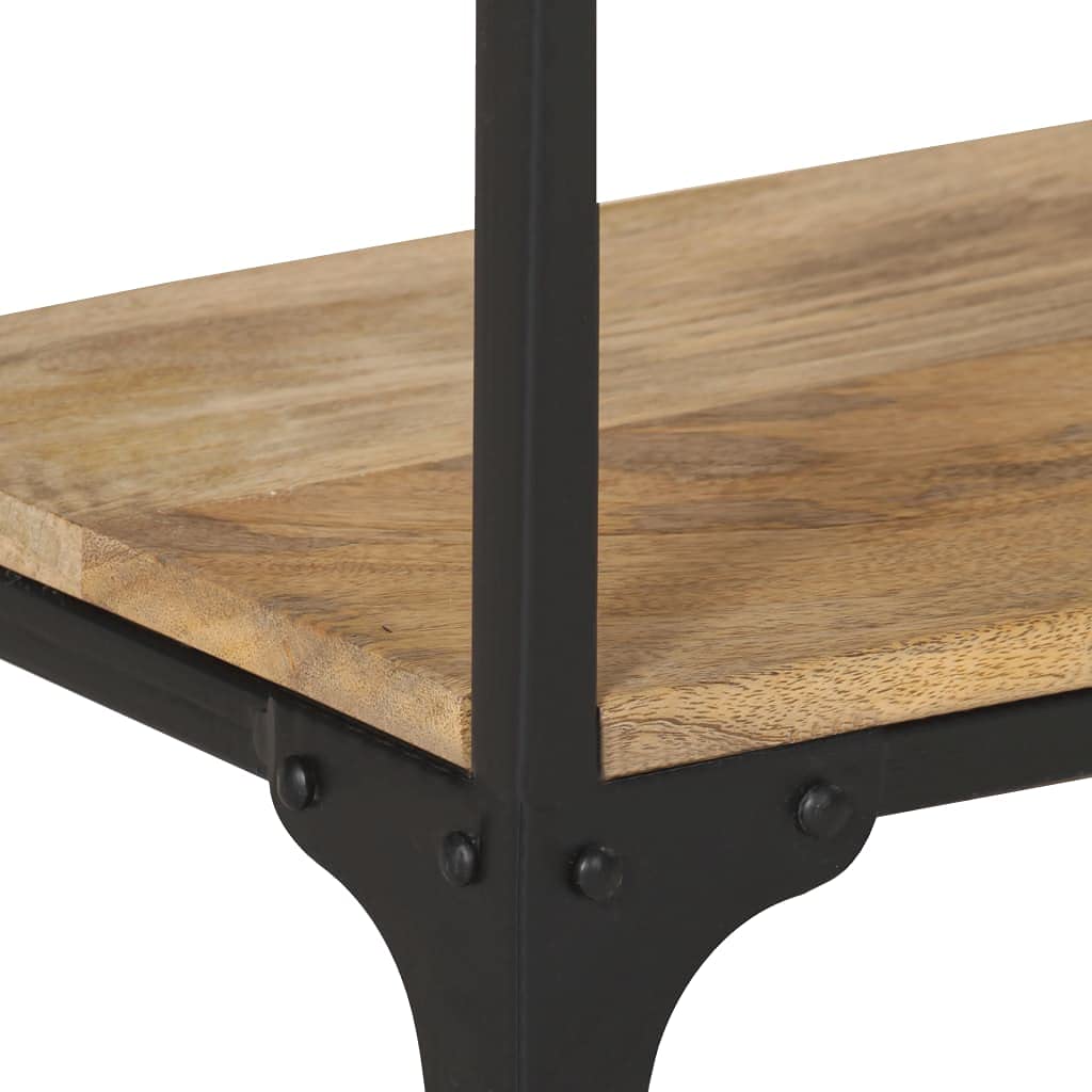 Industrial Style Solid Mango Wood Coffee Table with Storage - 35.4