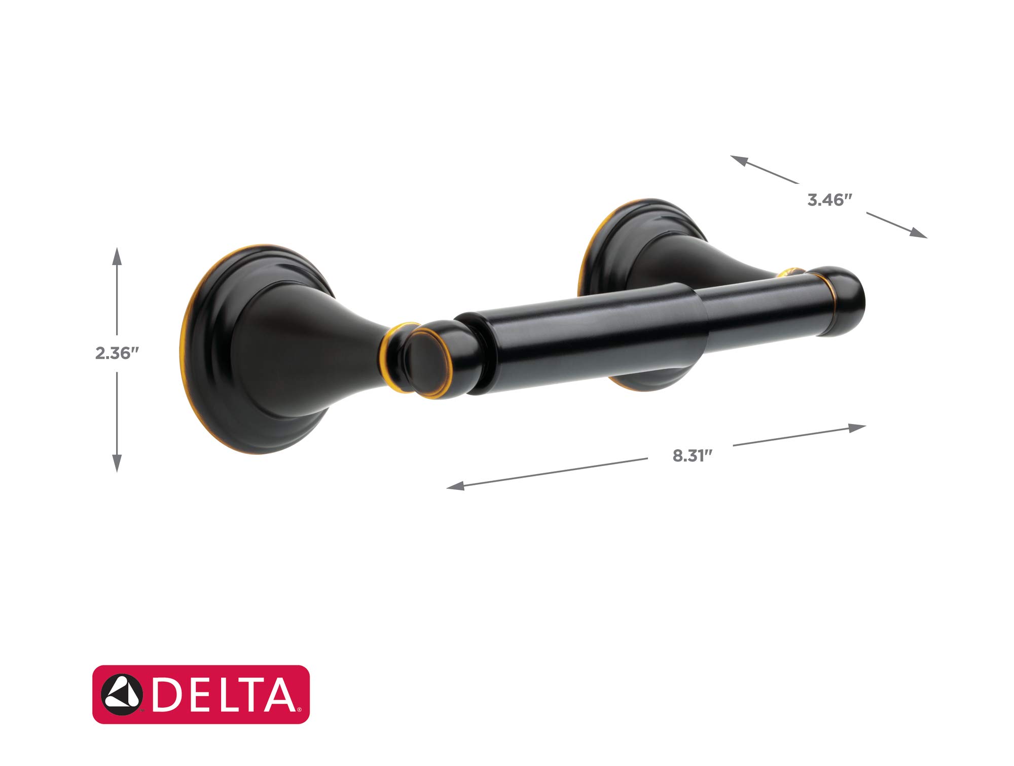 Delta Faucet Windemere Toilet Paper Holder in Oil Rubbed Bronze - Bathroom Accessory for Modern & Traditional Homes (Model 79650-ORB) | Perfect for Powder Rooms, Guest Baths & Master Suites