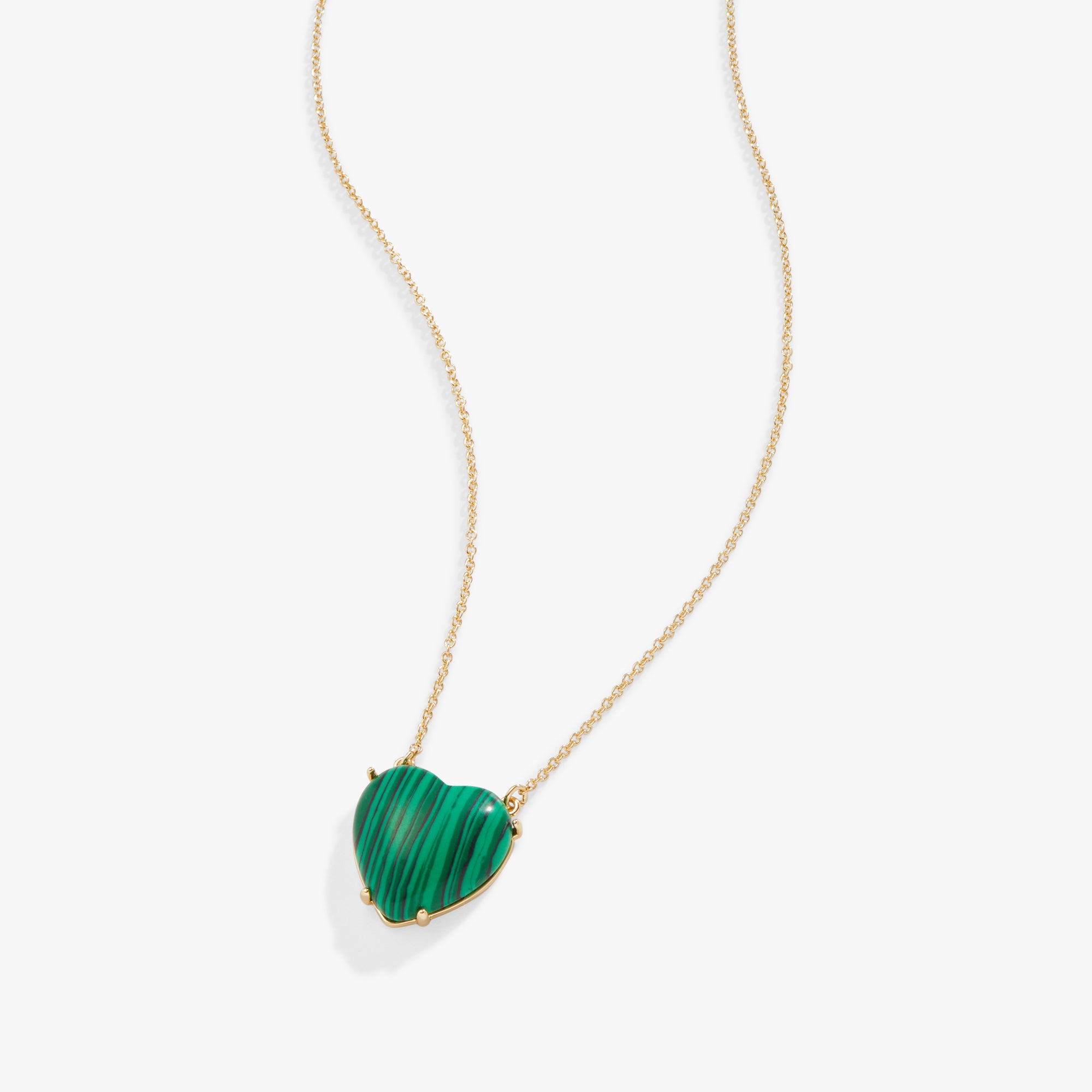 Beautiful Gemstone Heart Necklace with Reconstituted Malachite - Elegant Jewelry Gift for Women, Perfect for Valentine's Day, Anniversary & Special Occasions