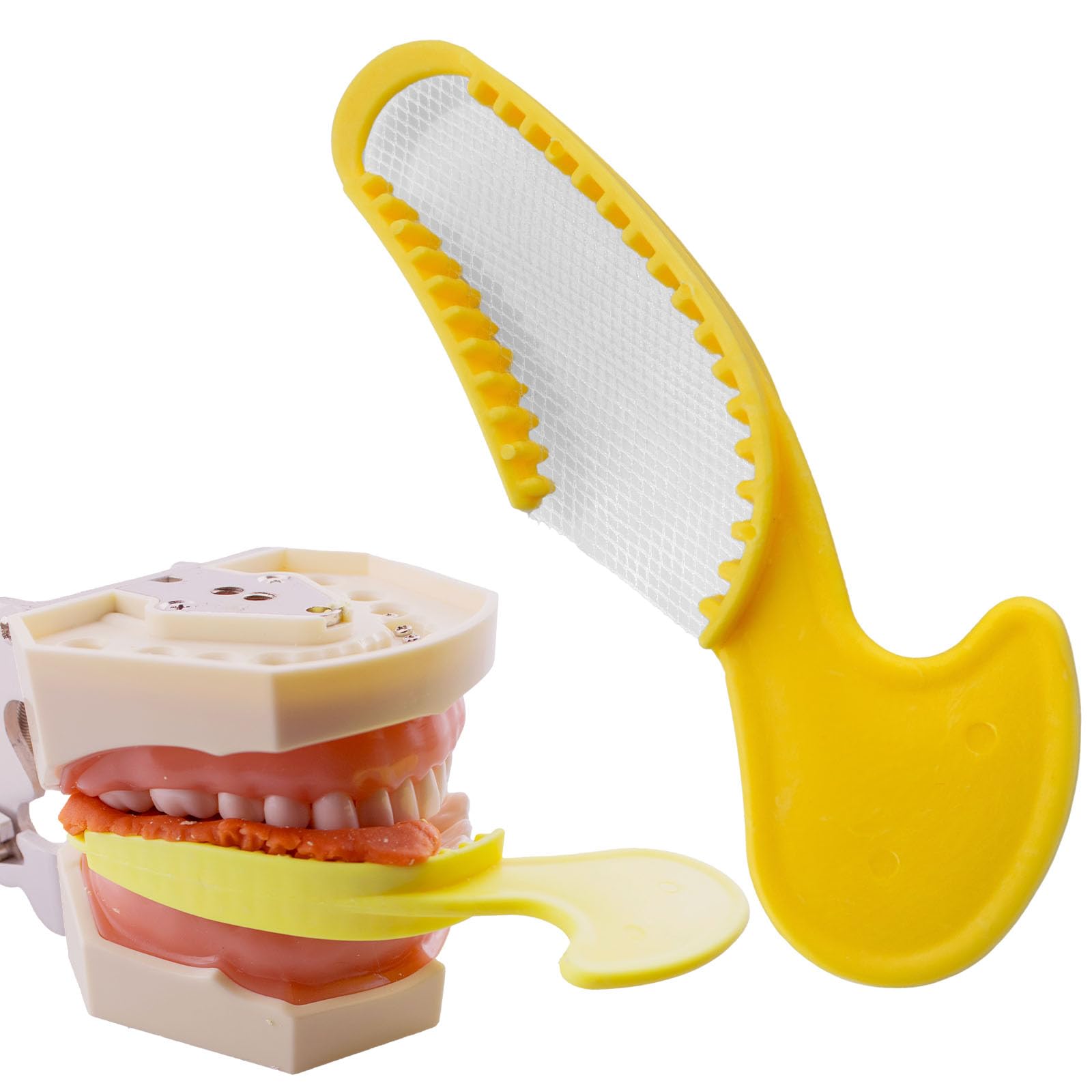 105PCs Dental Grade Disposable Triple Bite Registration Trays - Large Half & Quadrant Size for Accurate Teeth Impressions | Rigid Plastic Frame & Nylon Mesh Impression Trays for Dentists, Orthodontists | Perfect for Dental Clinics, Teeth Whitening & Braces Fitting