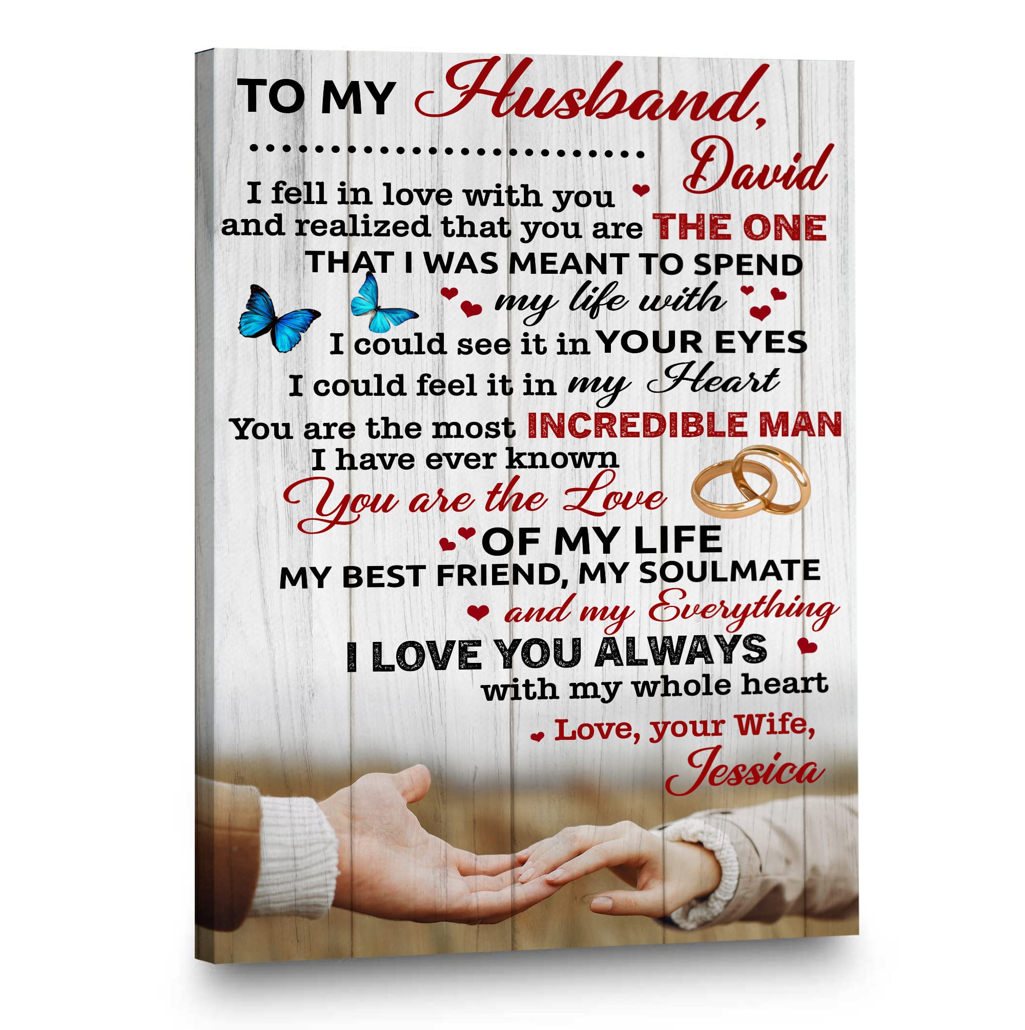 Personalized Couple Canvas Art - Custom Photo Canvas for Soulmates & Married Couples - Romantic Bedroom Wall Decor for Anniversary Gifts & Valentine's Day - Perfect for Home, Living Room & Wedding Presents