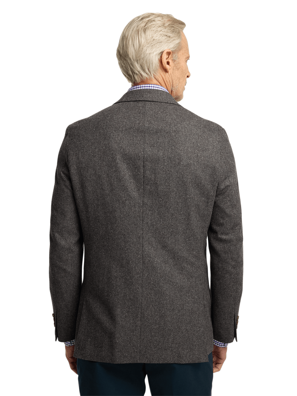Premium Wool Blend Donegal Single Breasted Notch Lapel Sport Coat for Men - Charcoal Gray Business Casual Blazer for Office, Weddings & Formal Events