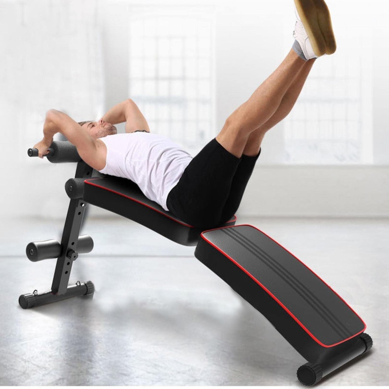 Adjustable Sit Up Bench for Home Gym - Foldable Abdominal Workout Equipment for Core Training | Portable Slant Bench for Sit-Ups & Crunches | Perfect for Small Spaces & Full-Body Exercise