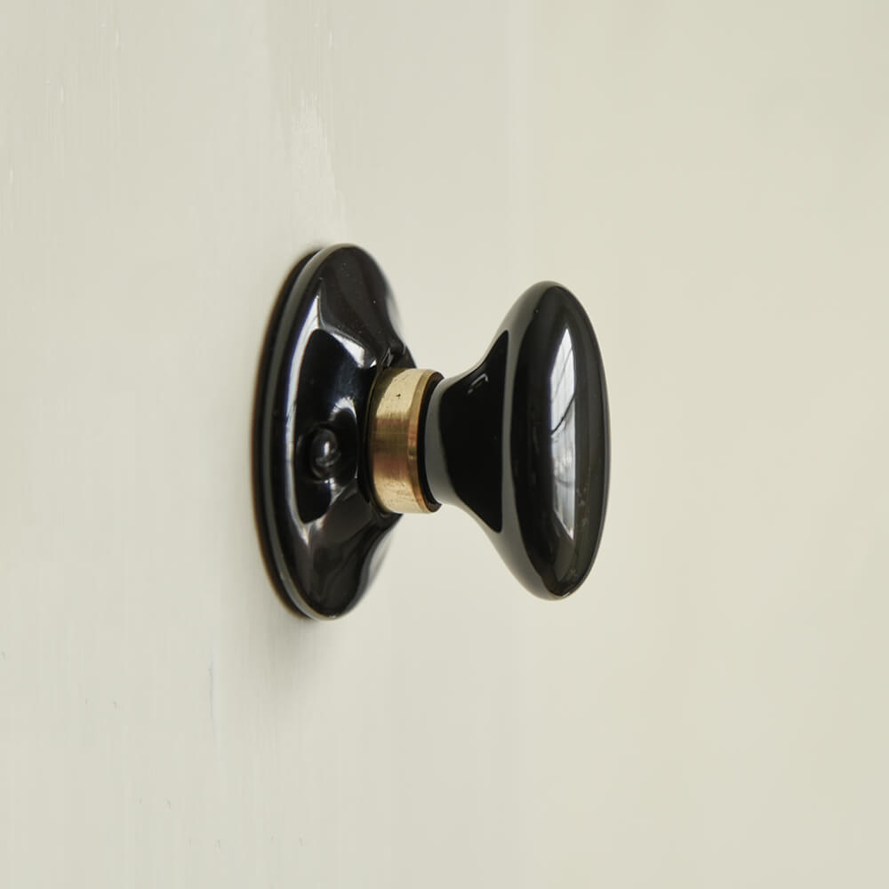 Black Ceramic Thumbturn for Bathroom Door - Elegant & Durable Privacy Lock for Home, Office, and Hotel Use
