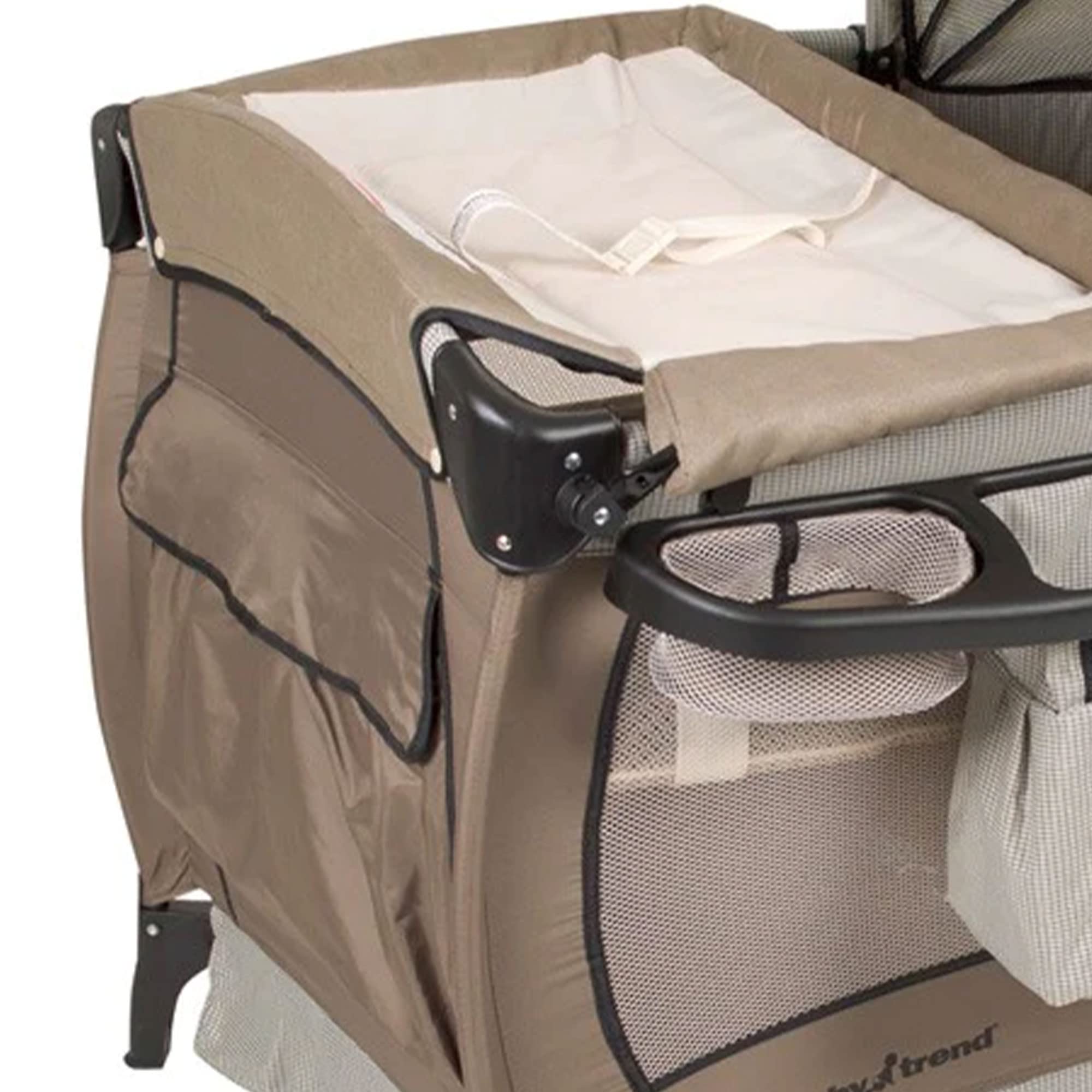 Baby Trend Deluxe Nursery Center® Playard - Portable Playpen with Bassinet & Changing Table, Perfect for Travel & Home Use (Havenwood Design) | Ideal for Newborns, Infants & Toddlers | Safe Sleep Space & Play Area