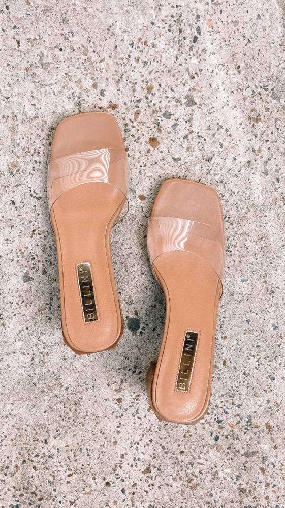 Lucy Heel Women's Sandals - Comfortable Clay & Clear Strappy Summer Shoes for Beach, Party & Casual Outings