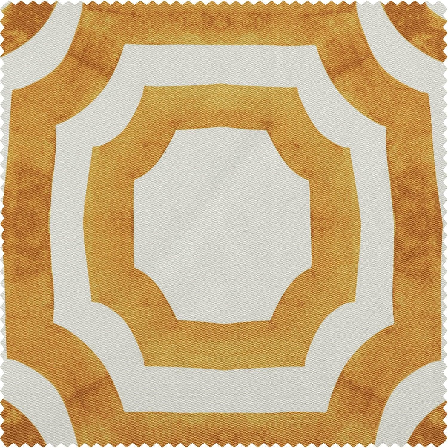 Mecca Gold Geometric Printed Cotton Fabric Swatch - Premium Cotton Material for Quilting, Sewing & DIY Craft Projects
