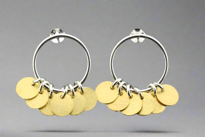 Bowie Hoop Stud Earrings for Women - Gold & Silver Dangle Earrings - Trendy Punk Gothic Jewelry for Parties, Concerts & Everyday Wear