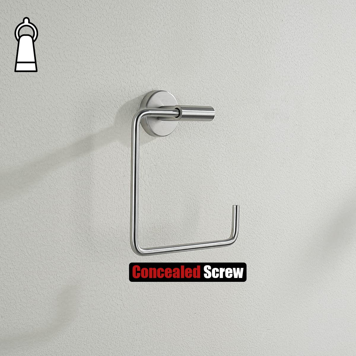 Stainless Steel Square Towel Ring Holder - 6 Inch Brushed Nickel Wall Mount Bathroom Accessory (TR140-BN) - Perfect for Modern Bathrooms & Powder Rooms