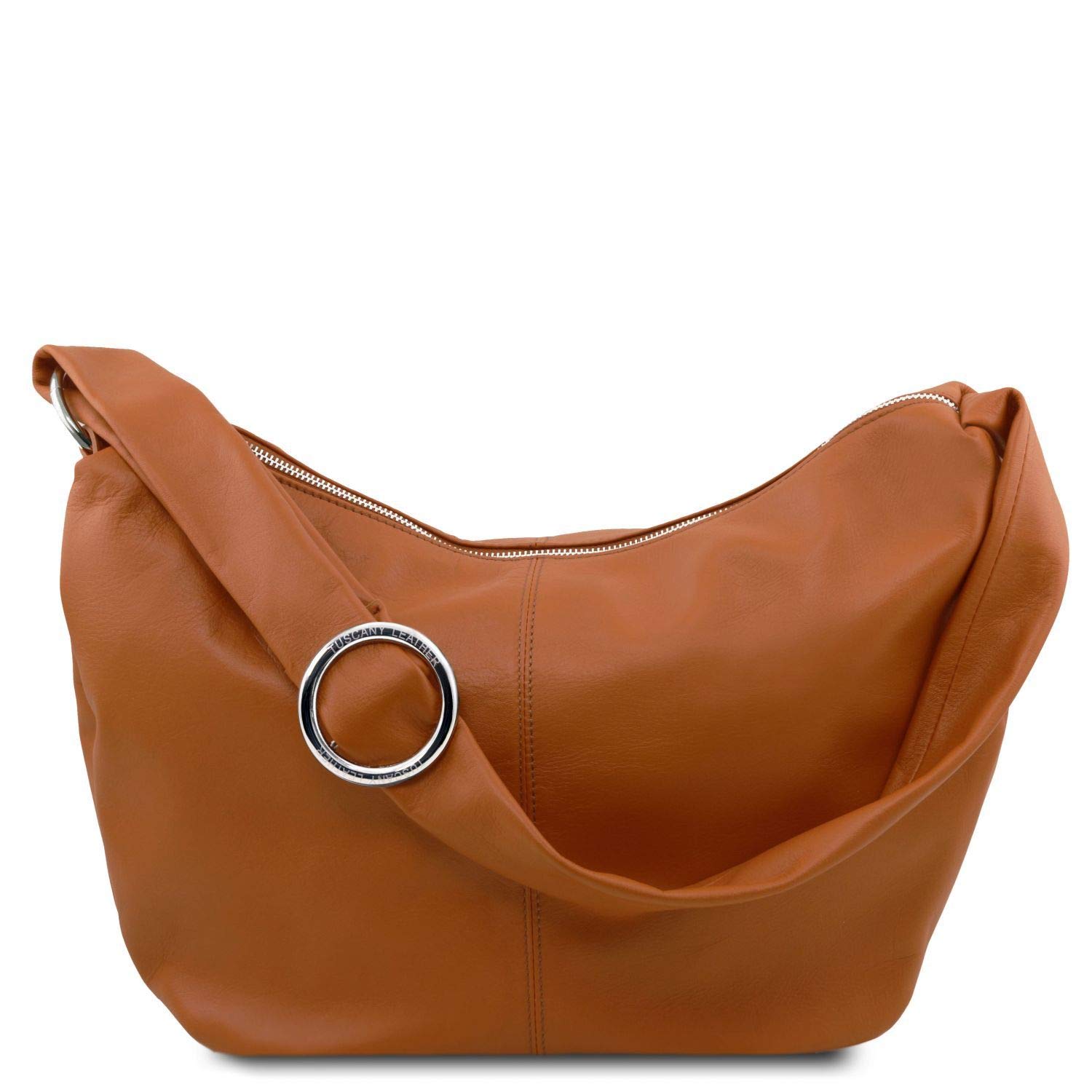 Premium Tuscany Leather Yvette Hobo Bag - Soft Genuine Leather Handbag in Cognac Brown for Women | Perfect for Work, Travel & Everyday Use