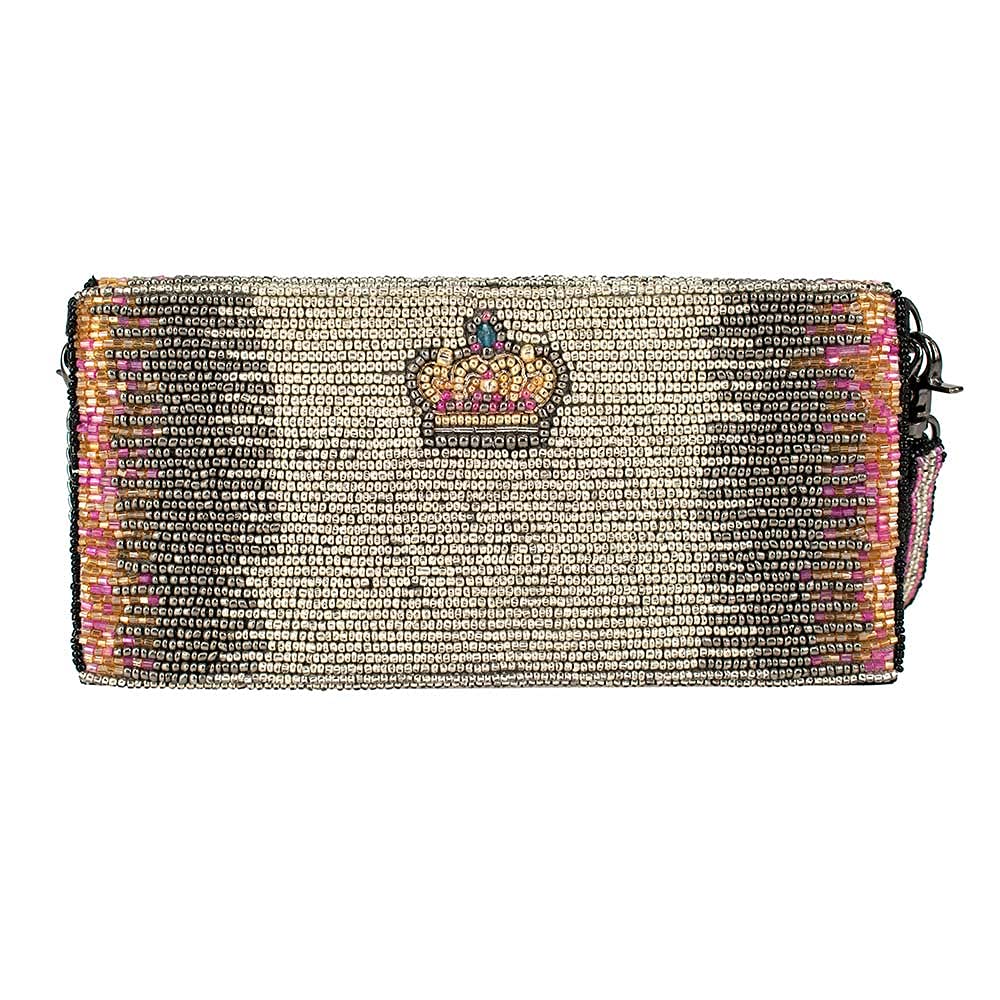 Mary Frances Beaded Crossbody Phone Wallet for Women - Stylish RFID Blocking Purse with Wristlet Strap - Perfect for Travel, Shopping & Everyday Use