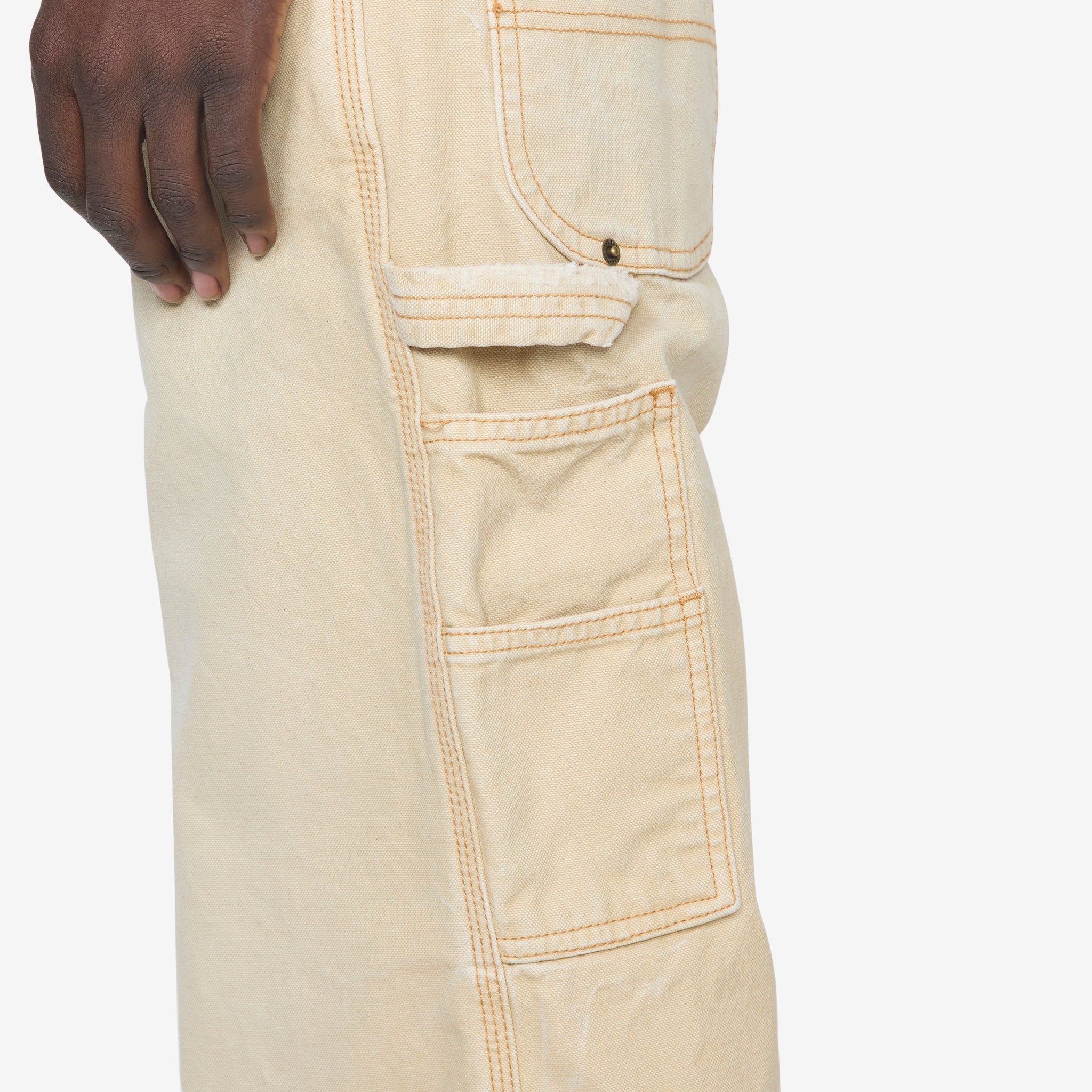 Men's Canvas Carpenter Pants - Durable Workwear with Multiple Pockets for Construction & DIY Projects | Sandstone Color