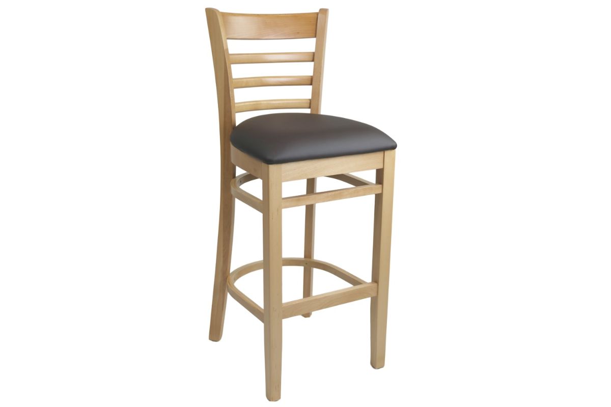 Premium Florence Bar Stool with Vinyl Seat - 750mm Height - European Made for Home Bar, Kitchen Island & Commercial Use