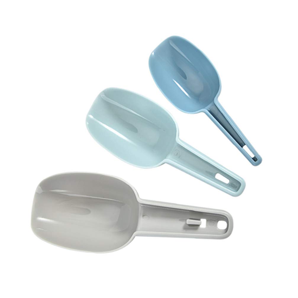 Hemoton 3-Piece Plastic Scoop Set - Food Shovel, Ice Scoop, Kitchen Utensil for Pet Food, Grains, Rice & Ice Cream - Durable Multi-Purpose Scoops for Cooking, Baking & Serving