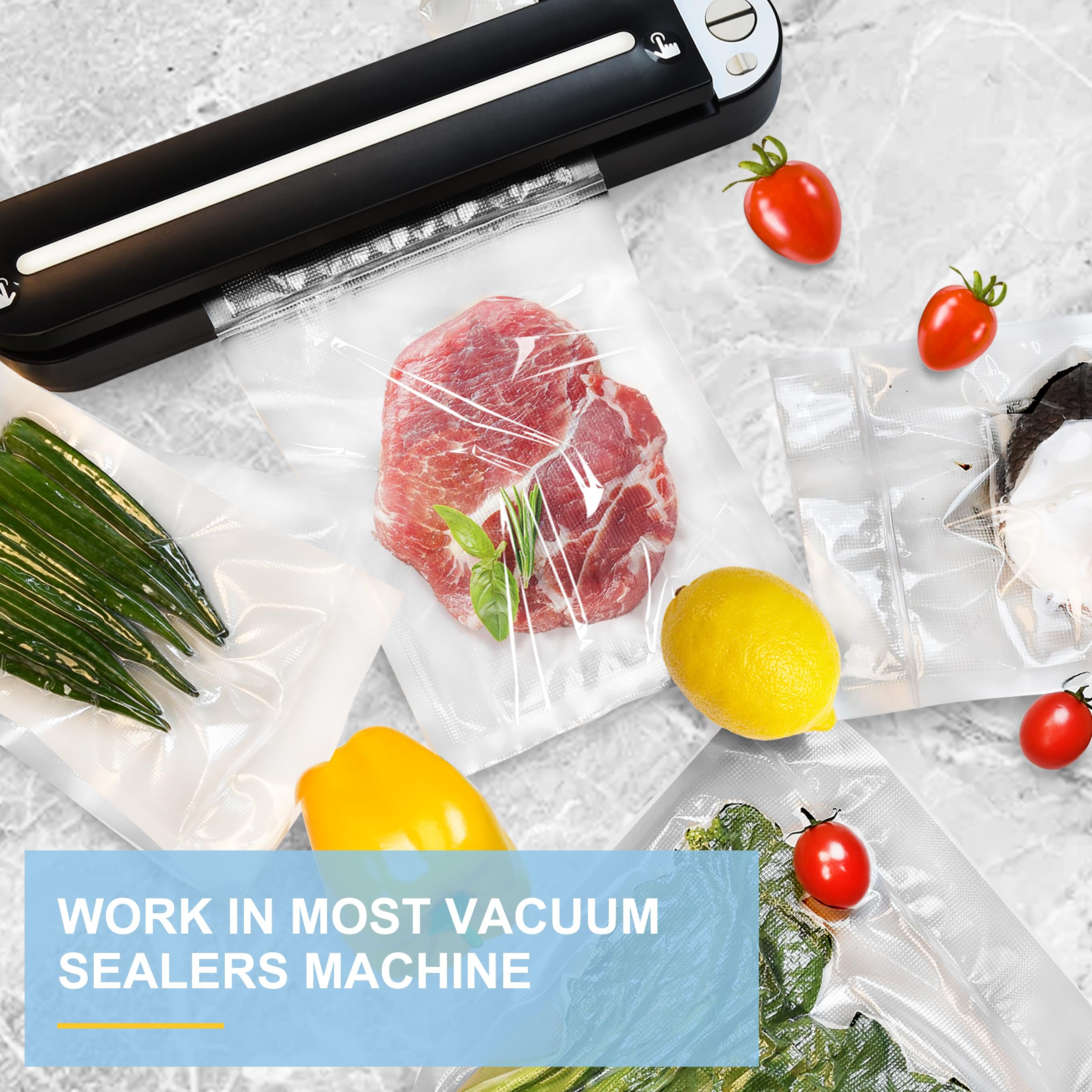 BPA Free Vacuum Sealer Bags for Food Storage - 100 Pack Heavy Duty Gallon (11