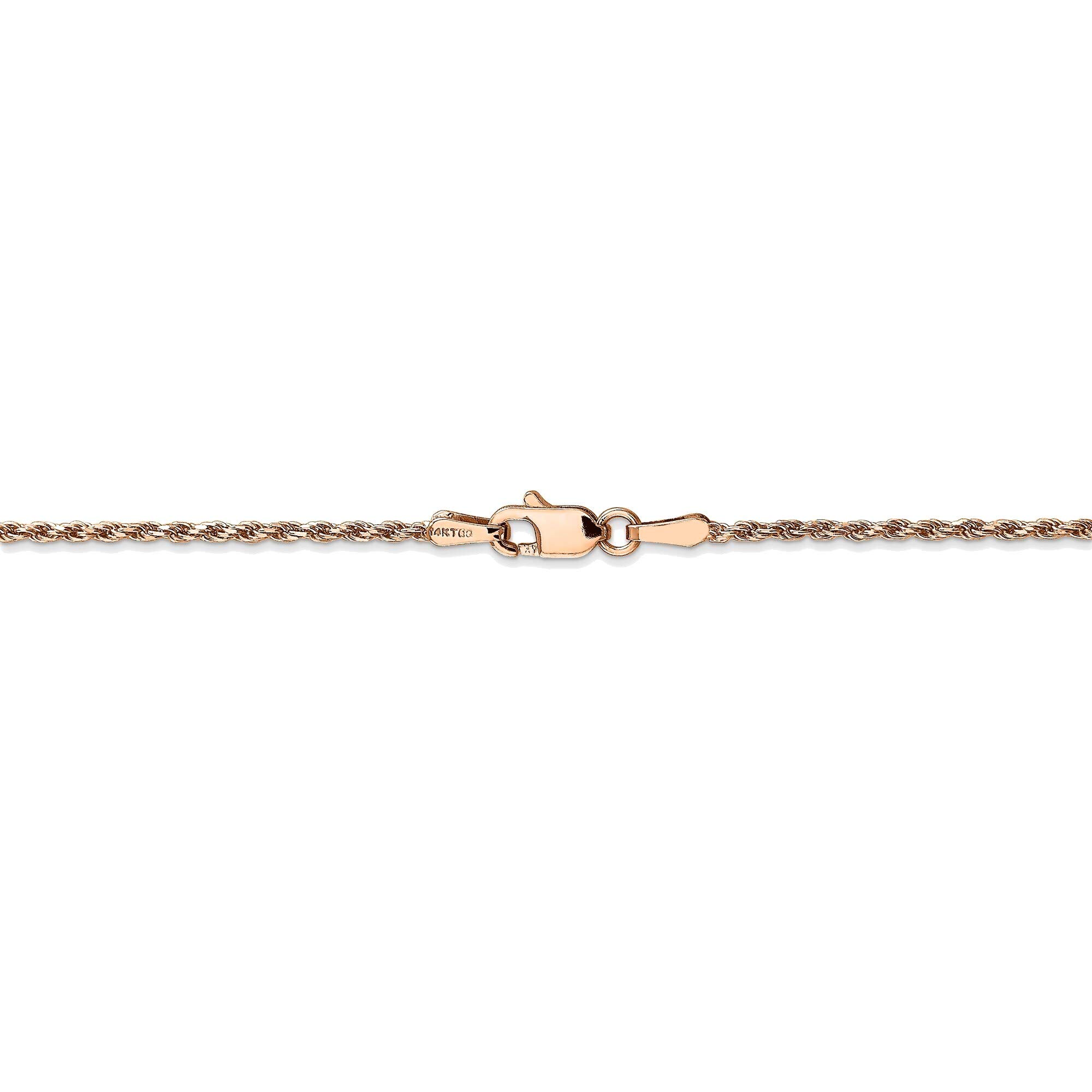 Bonyak 14K Rose Gold 1.5mm Diamond-Cut Rope Chain Anklet Bracelet for Women - Elegant Ankle Jewelry for Parties, Weddings & Everyday Wear