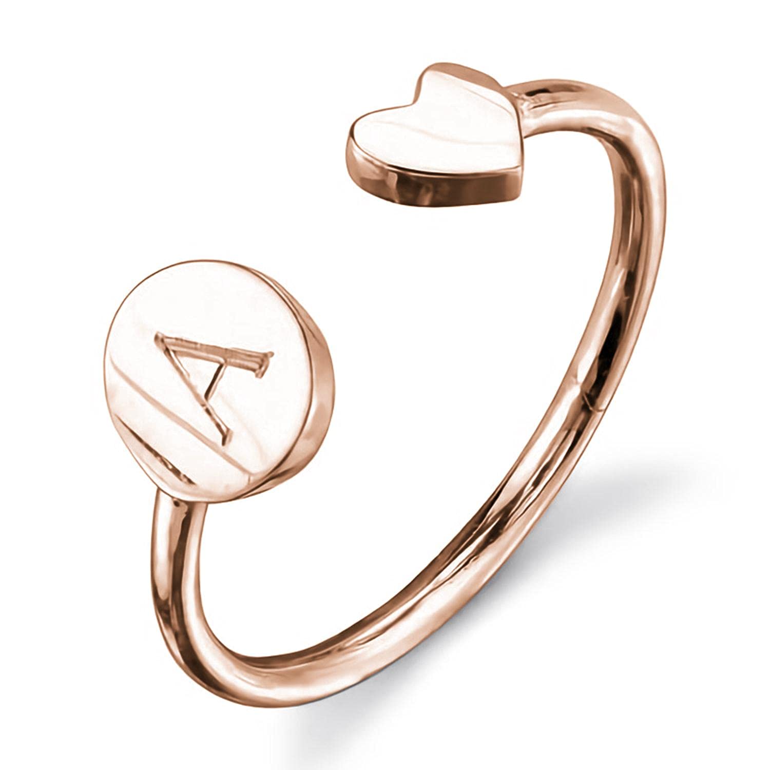 Personalized Name Ring - Custom Letter Ring in 10k, 14k, 18k Gold with Moissanite | Mother Daughter Jewelry Gift for Women & Girls | Perfect for Anniversaries, Birthdays & Special Occasions