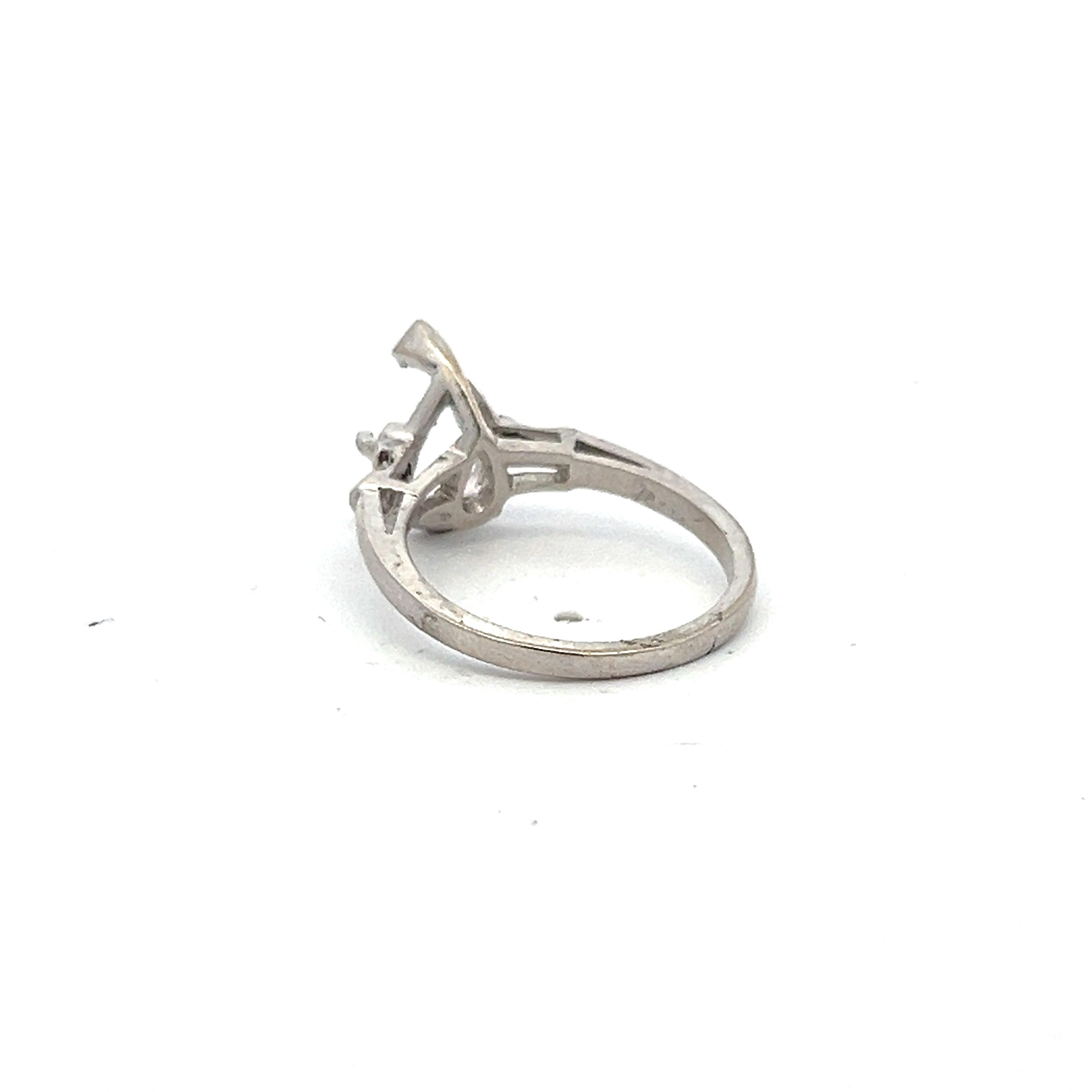 0.06 Carat Baguette Diamond Engagement Ring in 14K White Gold - Elegant Wedding Band for Women, Perfect for Proposals & Anniversaries