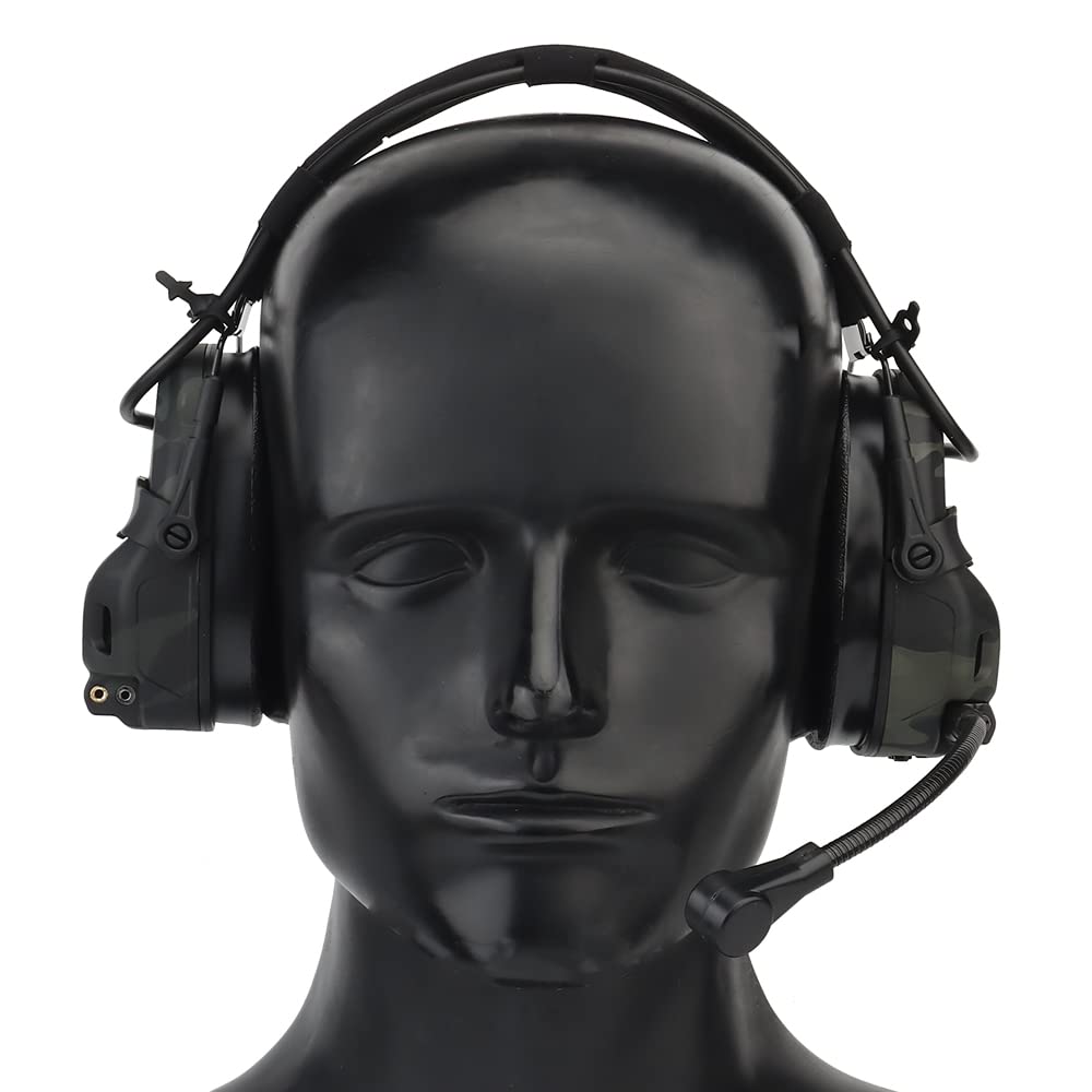Tactical Headset for Hunting & Shooting - Noise Cancelling Headphones Compatible with OPS Core ARC & Wendy Helmets - 2-in-1 GEN 6 Head Mounted Earmuffs - Perfect for Outdoor Sports, Military Training & Range Shooting