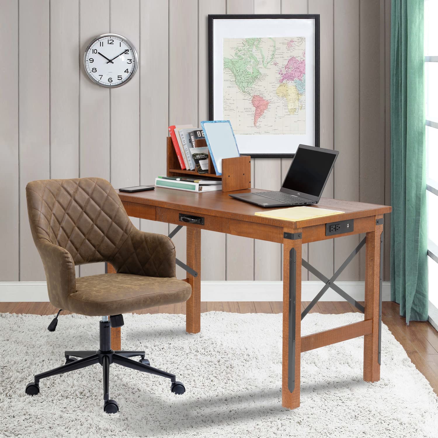 American Furniture Classics AW800 Ergonomic Office Chair - Mocha Brown - Adjustable Height & Lumbar Support for Home & Workspace Comfort