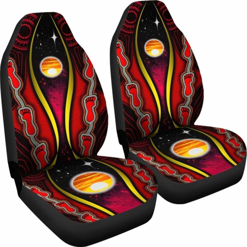 Premium Australian Aboriginal Flag Car Seat Covers - Durable & Stylish Car Accessories for Jeep, SUV, Truck - Symbolic Indigenous Design for Road Trips & Daily Commute
