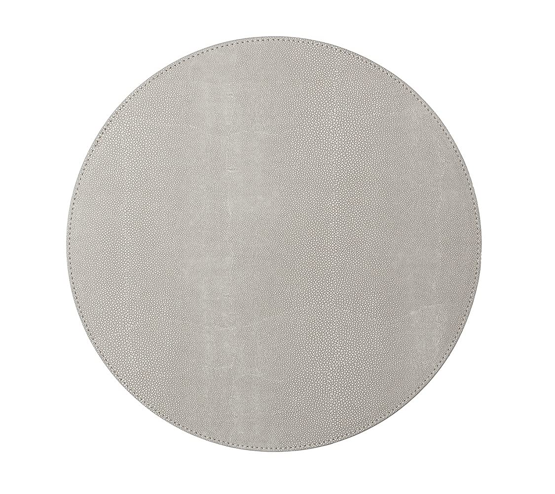 Kim Seybert Shagreen Placemats in Elephant - Set of 4 Luxury Textured Dining Mats for Formal Dinner Parties & Holiday Entertaining