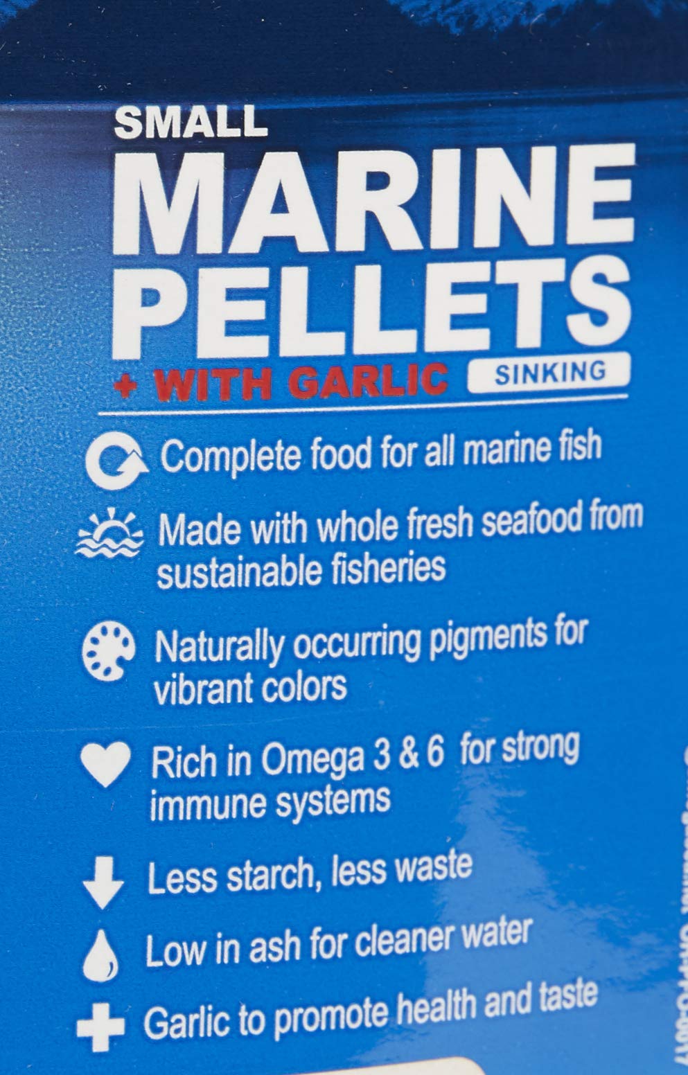 Omega One Garlic Marine Pellets - Sinking Fish Food for Saltwater & Freshwater Aquariums (15 lb Small Size) - Ideal for Marine Fish, Reef Tanks & Coral Nutrition